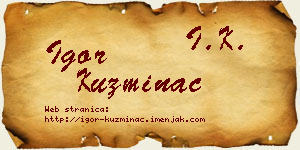 Igor Kuzminac vizit kartica